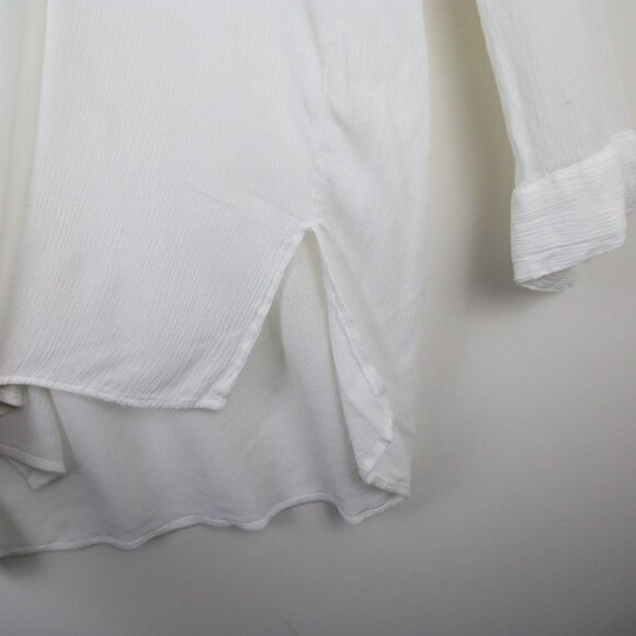 Tropik Roll-up Sleeve White Collared Shirt Size Large - Picture 6 of 9